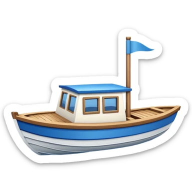 boat in cartoon  sticker