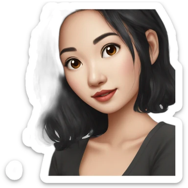 Evelyn Cathy Widjaja - asian black hair girl sticker