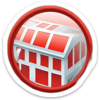 red magnifying glass looking at a factory sticker