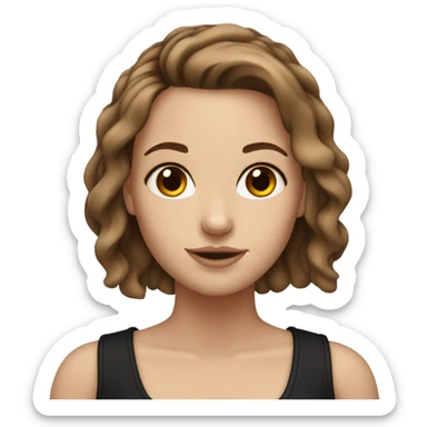 White girl with tattoos and brown hair sticker