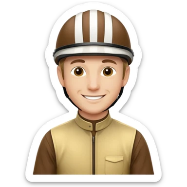 horse jockey male face happy sticker