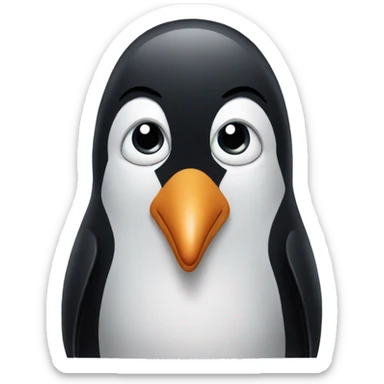 Penguin with bangs sticker