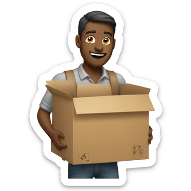 Packing a moving box sticker