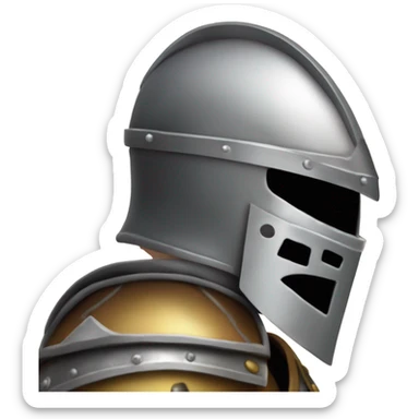 A knight we see  the shoulder and the head with the helmet on the head. add a sword and also a cross on the armour and we see only to his wasit sticker