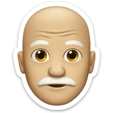 Pepe, 
bald with a beard, natural human skin color sticker