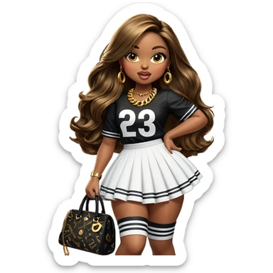 confident girl with jewelry sticker