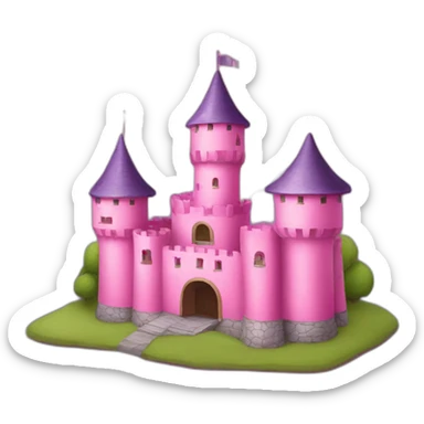 Pink castle with the text “LS” sticker