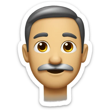 a many. with a short mustach raising his hand sticker