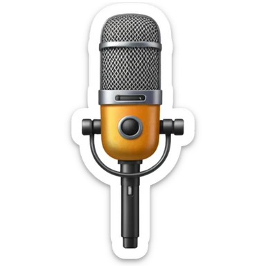 Microfono podcast vintage colorato sticker