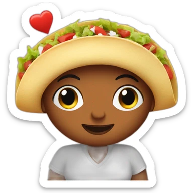 Curvy eating tacos on valentines  sticker