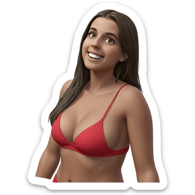 smiling girl by waterfall sticker