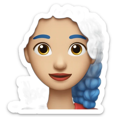 Bufona de colores Rojo y Azul y la piel color blanca  sticker