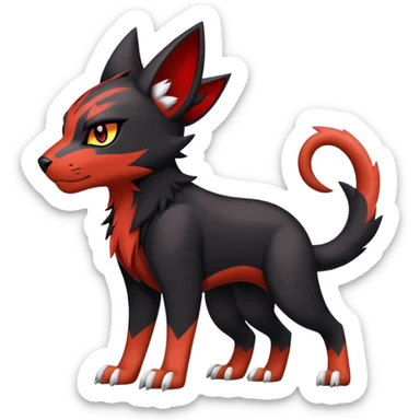 Cool edgy torracat-houndour-Digimon, full body sticker