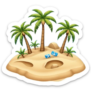 emoji of desert island in the middle of the blue sea sticker