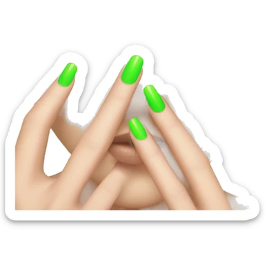 Hand with long neon green nails sticker