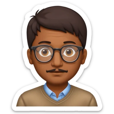 Indian man with glasses sticker