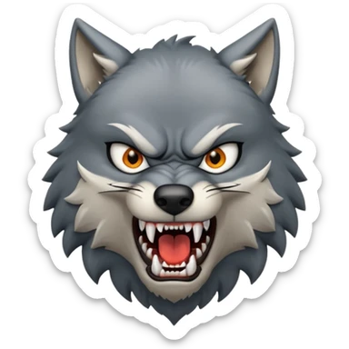 Tráeme una imagen de un lobo enojado sticker