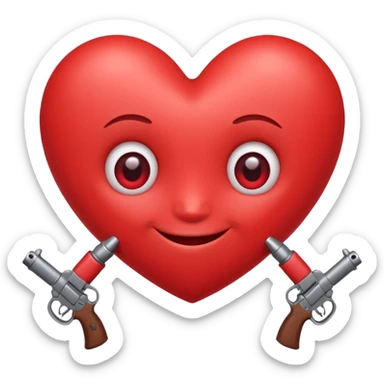 corazon de caricatura, amable, alegre, romantico, que tenga bracitos, ojos y sonrisa sticker