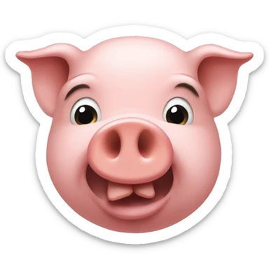 pig picks its nose sticker