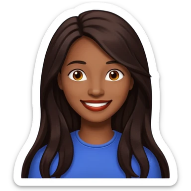 Rozonda Chilli Thomas with dark brown long hair sticker