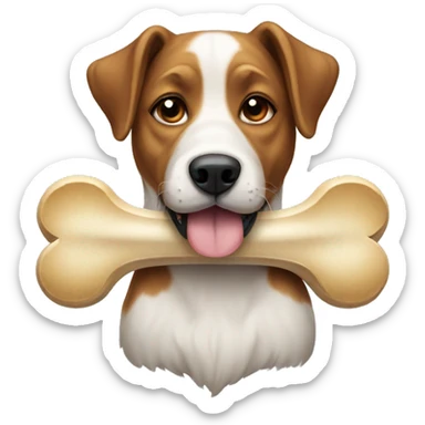 Dog with a bone sticker