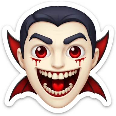 vampire emoji with freeforms and blood  sticker