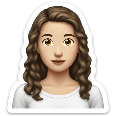 White girl brunette hair face with red acne  sticker