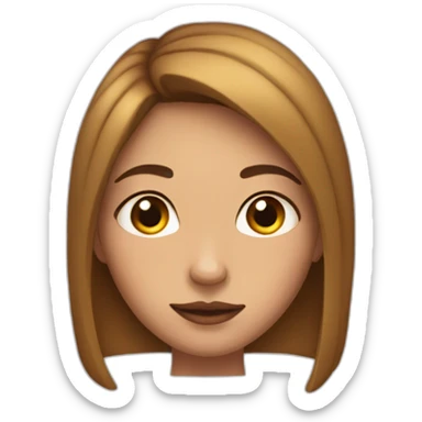 a girl with no eyes,nose,mouth,eybrows,and ears thinkning sticker