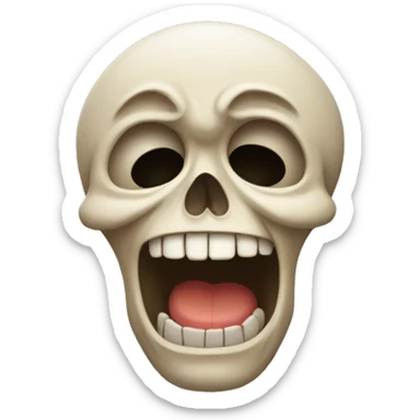 Funny crying skull emoji sticker