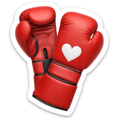 Genera un emoji de guantes de boxeo negros con corazones rotos  sticker