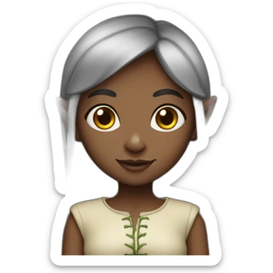 Girl elf with dark hair sticker