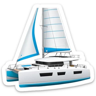 lagoon 43 catamaran facing to the right on white background sticker