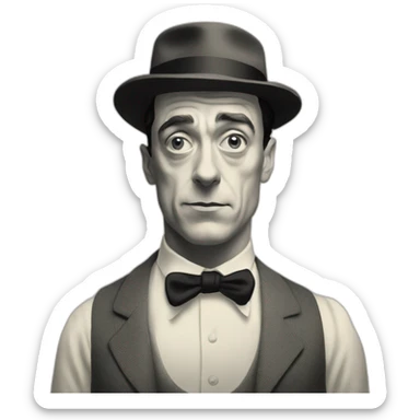 buster keaton stunt sticker