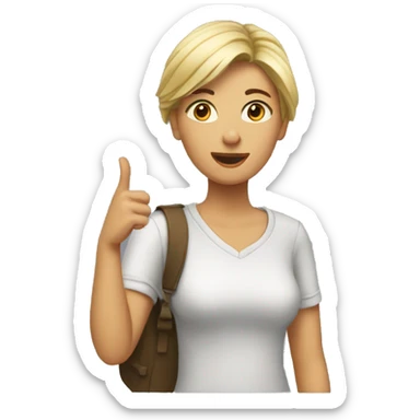 A woman asking for directions  sticker