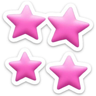 3 pink stars of different sizes sticker