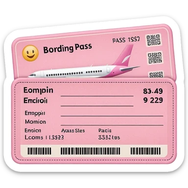 pink boarding pass sticker