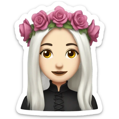 Gothic flower crown sticker