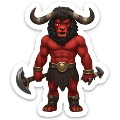 The black and red Minotaur sticker