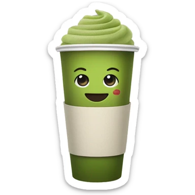 Matcha in a To go cup sticker