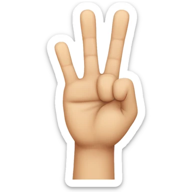 3 fingers on one hand a 2 fingers on the other hand sticker