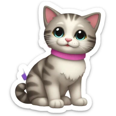 Gato popo arcoiris regalo  sticker