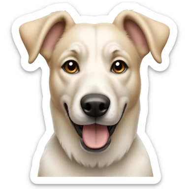 white beige mongrel dog  sticker