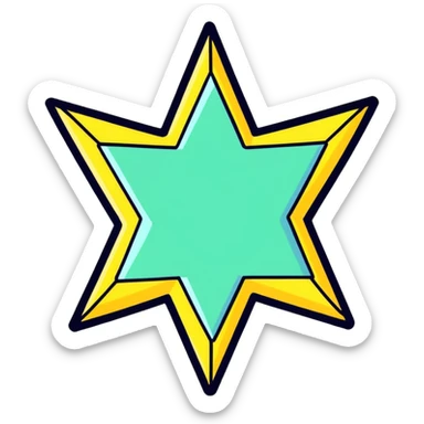 Colorful six Pointed Star sticker