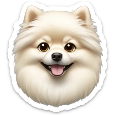Cream white pomeranian  sticker