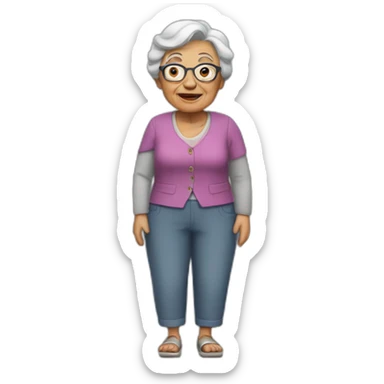 full grandmother in trousers sticker