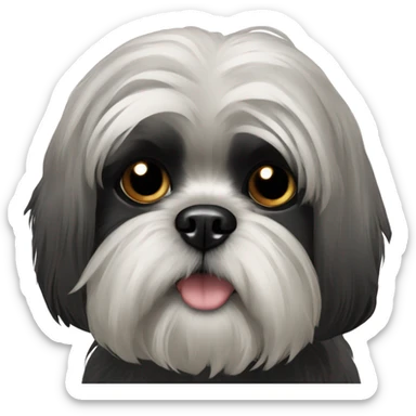 a black Shih tzu dog sticker