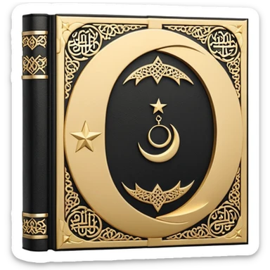 Closed Quran with the Islamic Symbol on it (moon and star) sticker