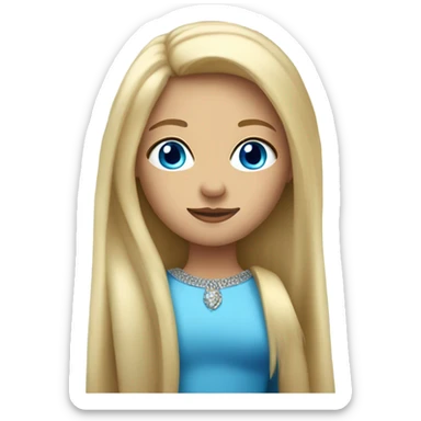 blond queen whit blue eyes whit strait hair sticker