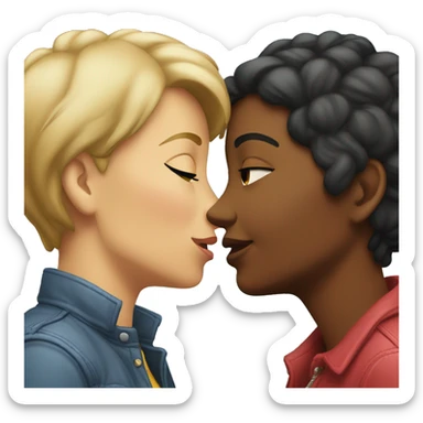 lesbians kiss sticker