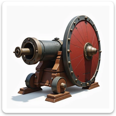 realistic illustration of Arsenal cannon with a shield sticker